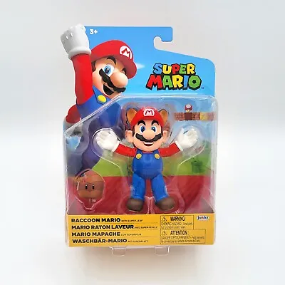 2022 Jakks Raccoon Mario Action Figure With Super Leaf - Super Mario • $12.99