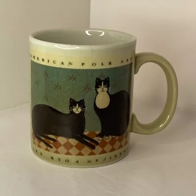 Vintage American Folk Art Warren Kimble Coffee Mug Otagiri Japan Primitive Cats • $12.28