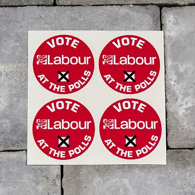 £3.30 • Buy 4 X Vote Labour Stickers Decals - Wall - Car - Truck 50mm X 50mm - SKU5725