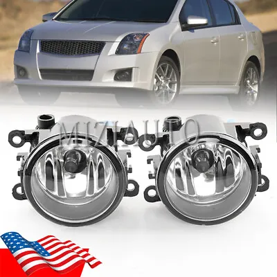$24.65 • Buy Pair Bumper Front Fog Light Lamp W/Bulbs For Nissan Sentra 2007-2012 Replacement