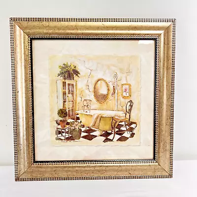 Framed Bathroom Art Print By C. Winterle Olson  Salon De Bain II  Large 15x15 In • $29.95