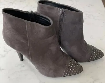 Miss KG Grey Suede Studded Ankle Boots Size UK 5 • £15