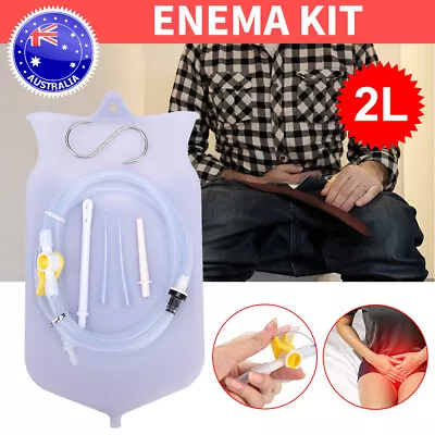 2L Reusable Medical Silicone Enema Kit Bag Colonic Irrigation Health Care Home • $26.85