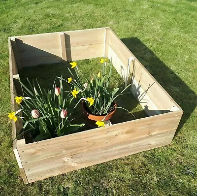 £19.90 • Buy Raised Wooden Garden Bed Planter Vegetable Herb Flowers Grow Bed