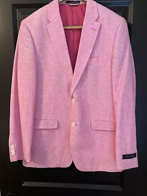 New Tommy Hilfiger Ethan Linen Cotton Sport Coat Blazer Pink Rose 38 R • $50