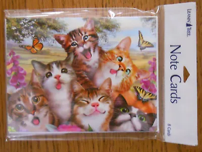 8 Leanin Tree Note Cards Lots Of CATS SMILING SELFIES Cute Sweet Butterflies • $8.99