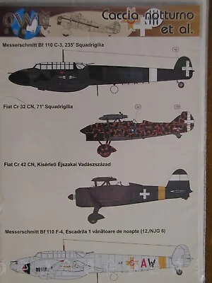 1/48 OWL Decals CACCIA NOTTURNO: Bf 110C-3 & -F-4 Fiat CR.32 Fiat CR.42 OOP • $14.99