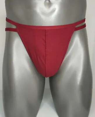 Men's New Maroon Skinny Straps Thong Size L • $19.98