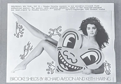$12.22 • Buy BROOKE SHIELDS KEITH HARING RICHARD AVEDON PHOTO 1985 REUTERS PRESS NEGATIVE 5x4