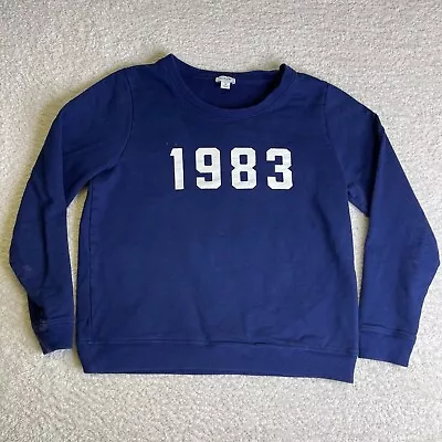 J. Crew Sweatshirt Women's Medium Blue 1983 Crewneck Casual Long Sleeve Pullover • $19.88