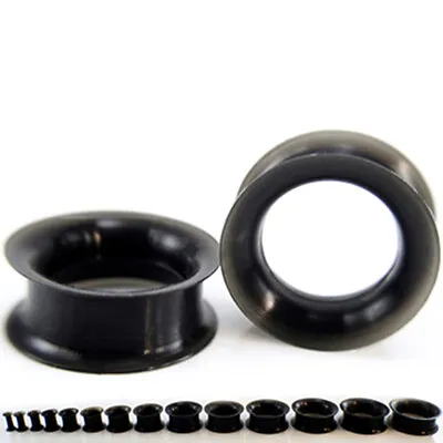 Pair Silicone Black Ear Plug Taper Tunnel Gauge Expander Stretching Kit 6g - 1  • $3.49