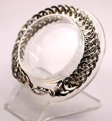 Designer Milor Sterling Silver Fancy Link Bracelet Italy 25g • $38.88