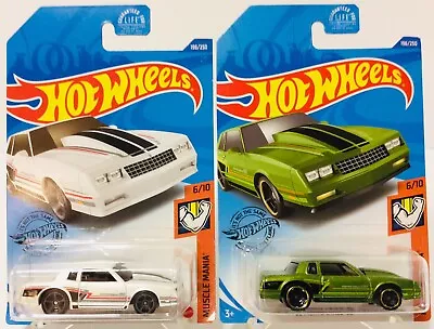 Hot Wheels “86 Monte Carlo SS” White & Green (6/10 Muscle Mania) Lot Of 2 - NEW • $12.95