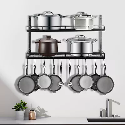 Pot And Pan Rack Organizer Hanger Storage Wall Holder Kitchen Cookware Hanging • $53