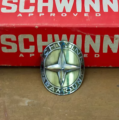 Vintage Used Schwinn PARAMOUNT #33 Head Badge For Made In US Bicycle • $24.95