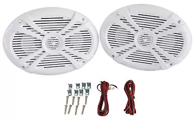 Pair Rockville RMSTS69W 6x9 1000w Waterproof Marine Boat Speakers 2-Way White • $49.95