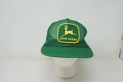Vtg 1980s John Deere Full Mesh Patch Hat Cap Snapback Trucker USA Louisville Mfg • $53.94
