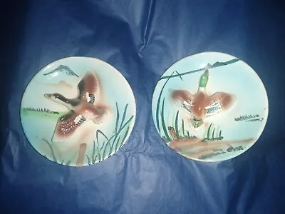 £24.95 • Buy Retro Flying Ducks Wall Hanging Plates - Pair - Classic 1970's 