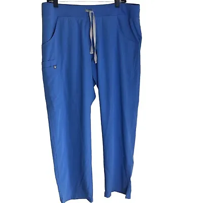 FIGS Women’s Technical Kade Scrub Pants Large Petite Capri Blue T21004 D10 • $28.99