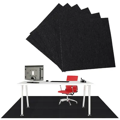 20 X Office Carpet Tiles 50x50cm 5m2 Heavy Duty Shop Commercial Flooring Black • £33.99