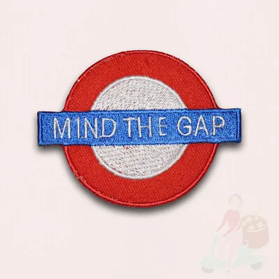 London Tube Train Mind The Gap Logo Iron On Sew On Embroidered Patch • £2.51