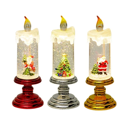 £5.95 • Buy Transparent Pillar Candles Glitter Water LED Flameless Candle Light Xmas Decor