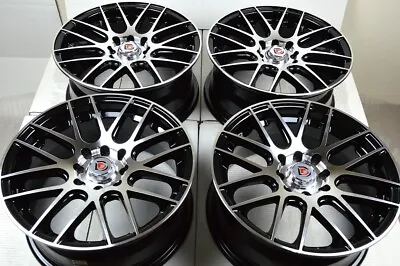 4 New DDR Haze 17x7 4x100/114.3 35mm Black/Polished 17  Wheels Rims • $659