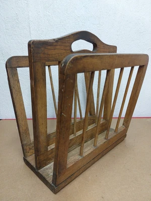 £14 • Buy Beautiful Vintage Solid Wood (OAK ??) Magazine/ Newspaper Rack Approx 14  X  14 