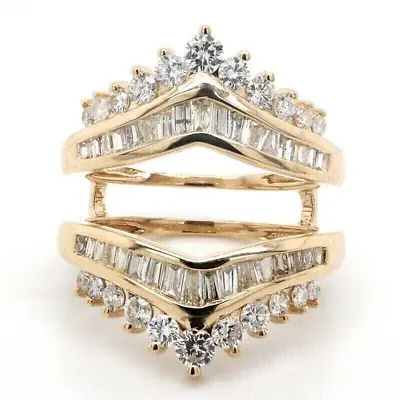 3Ct Round Cut Moissanite Wedding Enhancer Wrap Guard Ring 14k Yellow Gold Plated • $92.16