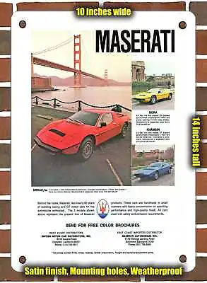 METAL SIGN - 1978 Maserati Merak SS Bora Khamsin - 10x14 Inches • $28.95