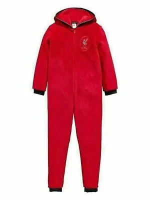 Mens Liverpool 1onesie Pyjamas LFC All In One Hooded Football Fleece Jumpsuit • £10.99