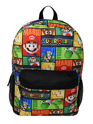 Nintendo Super Mario 16  Backpack Luigi Yoshi Color Block All-Over Print • $19.99