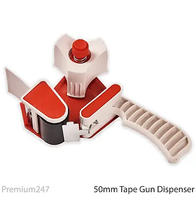 High Quality Packing Packaging Tape Gun Dispenser Parcel Tape Brown Clear 50mm • £6.09