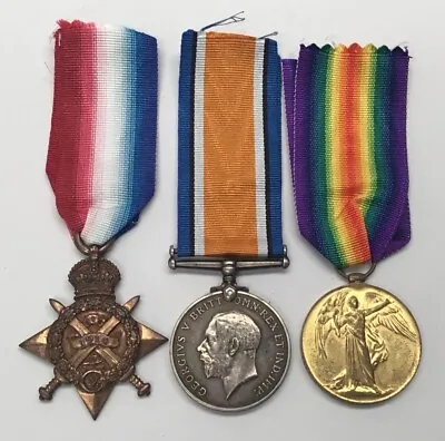 A Casualty WW1 1914 Star Medal Trio To 1st Dragoon Guards Wounded 1915 • £200