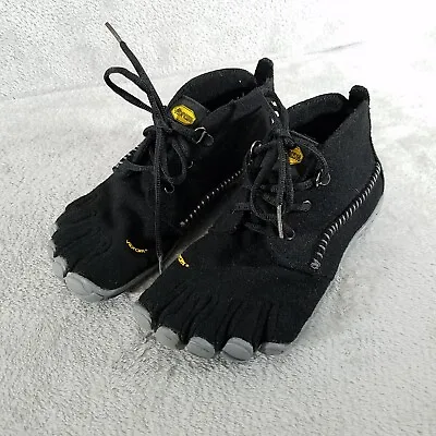 Vibram Fivefingers Shoes Womens 38 EU 7.5 US Black Wool Lace Up Outdoor • $50