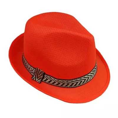 Short Brim Fedora Caps - Jazz Breathable Outdoor Cap Unisex Retro Gangster Hats • $17.07