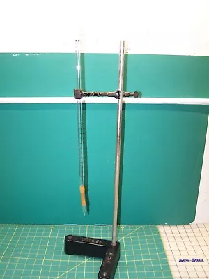 Vintage Laboratory Fisher Burette Holder W/ Cast Iron Stand 25  Tall 7  Base • $125