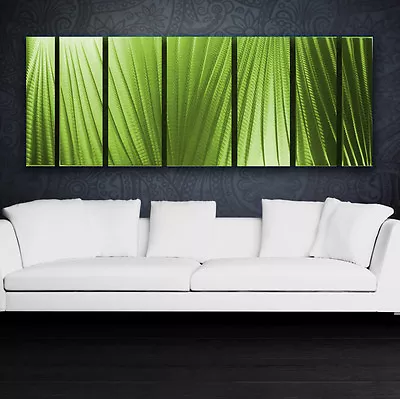 Modern Abstract Metal Wall Art Green Painting Sculpture Home Decor In / Outdoor • $175