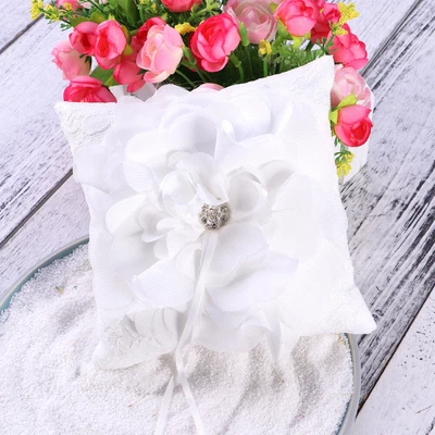  15x15cm Sparkling Rhinestones Bridal Wedding Ceremony Ring Bearer Pillow With • £8.78