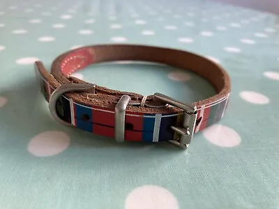 Vintage Leather Small Dog Collar Tartan • £2.99