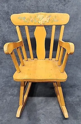 Thayer  Tops For Tots  Child's Wood Lamb Musical Rocking Chair 1950s Vtg U-5A • $150