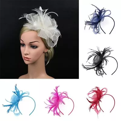 $17.71 • Buy Feather Large Fascinator Headband Aliceband Ladies Day Races Royal Ascot
