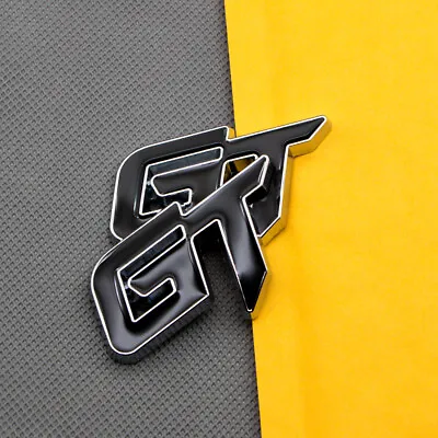 $4.59 • Buy 2pcs Silver&Black Metal GT Emblem Car Logo Sport Chrome Badge Trunk SUV Sticker