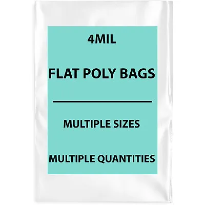 Multiple Sizes Clear Poly Bags 4Mil Flat Open Top Plastic Packaging Packing LDPE • $154.96