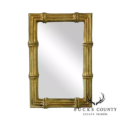 Hollywood Regency Vintage Faux Bamboo Gilt Frame Mirror • $465