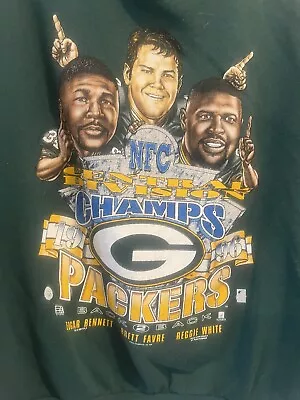 Men’s Vintage NFL Green Bay Packers NFC Champs 1996 Favre White Sweatshirt XL • $4.95