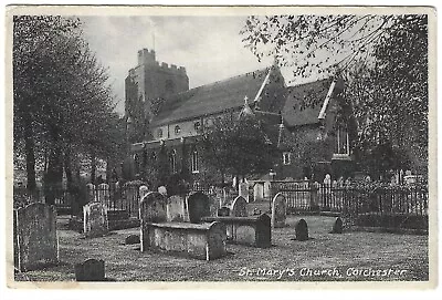 ESSEX - ST MARY'S CHURCH  COLCHESTER  Postcard (Series 1952) • £2.50