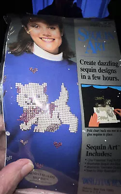 Sequin Art Kit For Sweatshirts Tee Shirts White Kitty. Brand New Sealed • $10