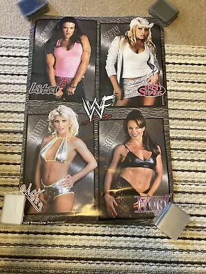 WWE WWF Divas Poster Stacy Lita Trish Stratus  Cat Ivory VINTAGE “VERY RARE” • $74.99