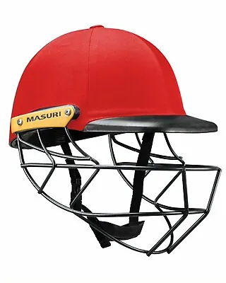 Masuri C Line Plus Stainless Steel Cricket Batting Helmet - Red - Senior • $95.28